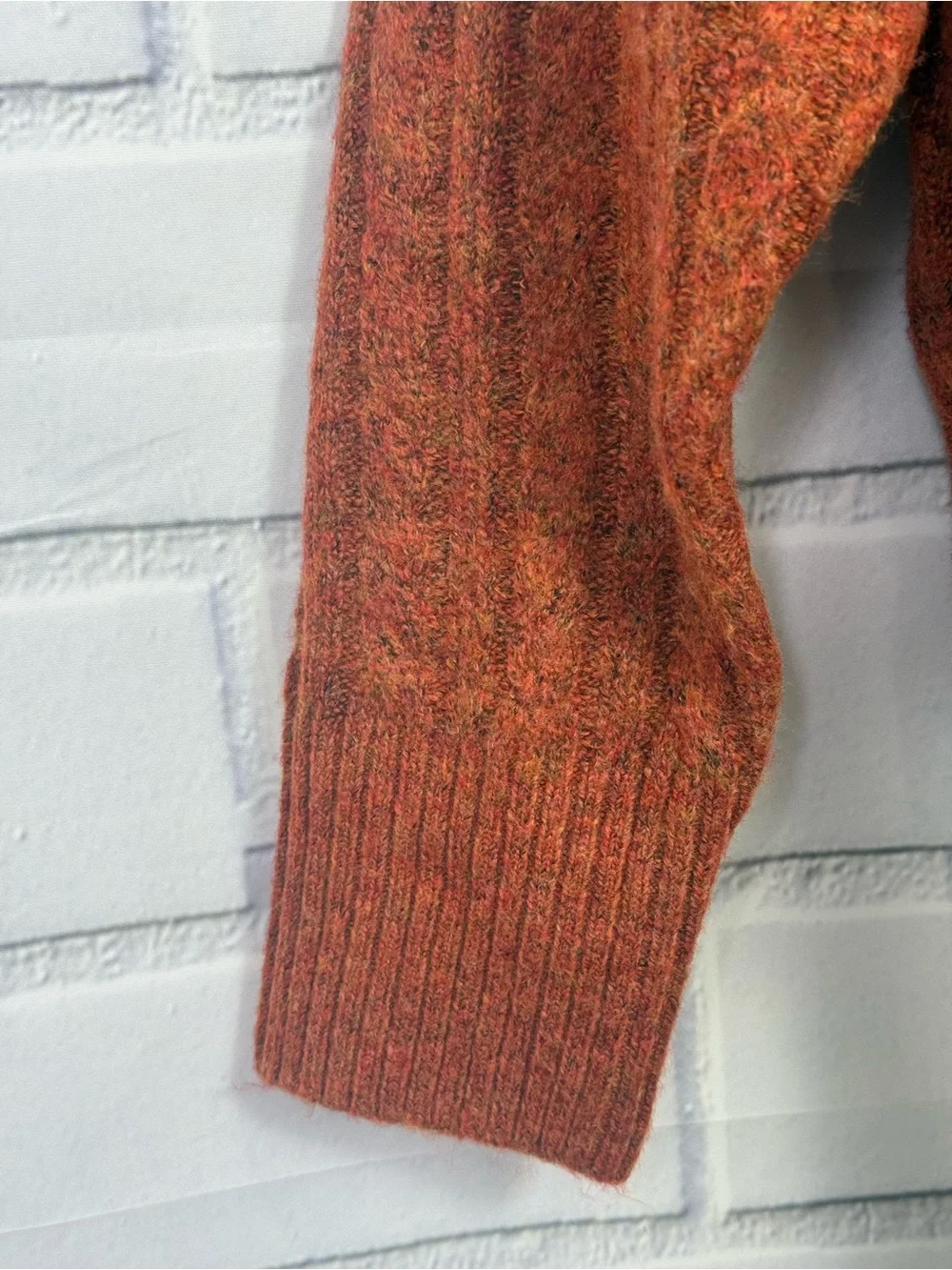 For The Republic Apple Spice Heather Hooded Knit Sweater Size S/P NWT